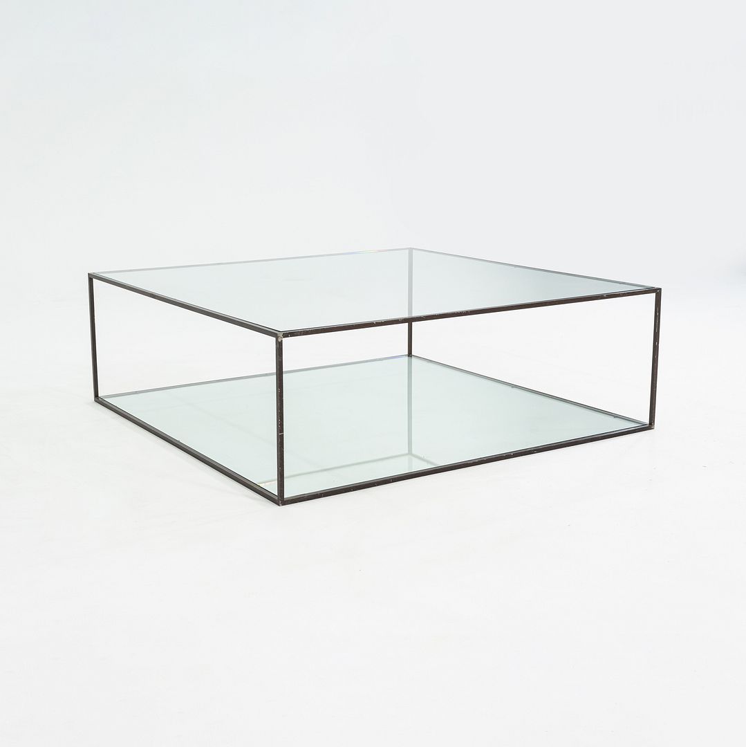 C. 1980 Alberto Coffee Table by Dux of Sweden, Steel Frame with Glass Top, 48"