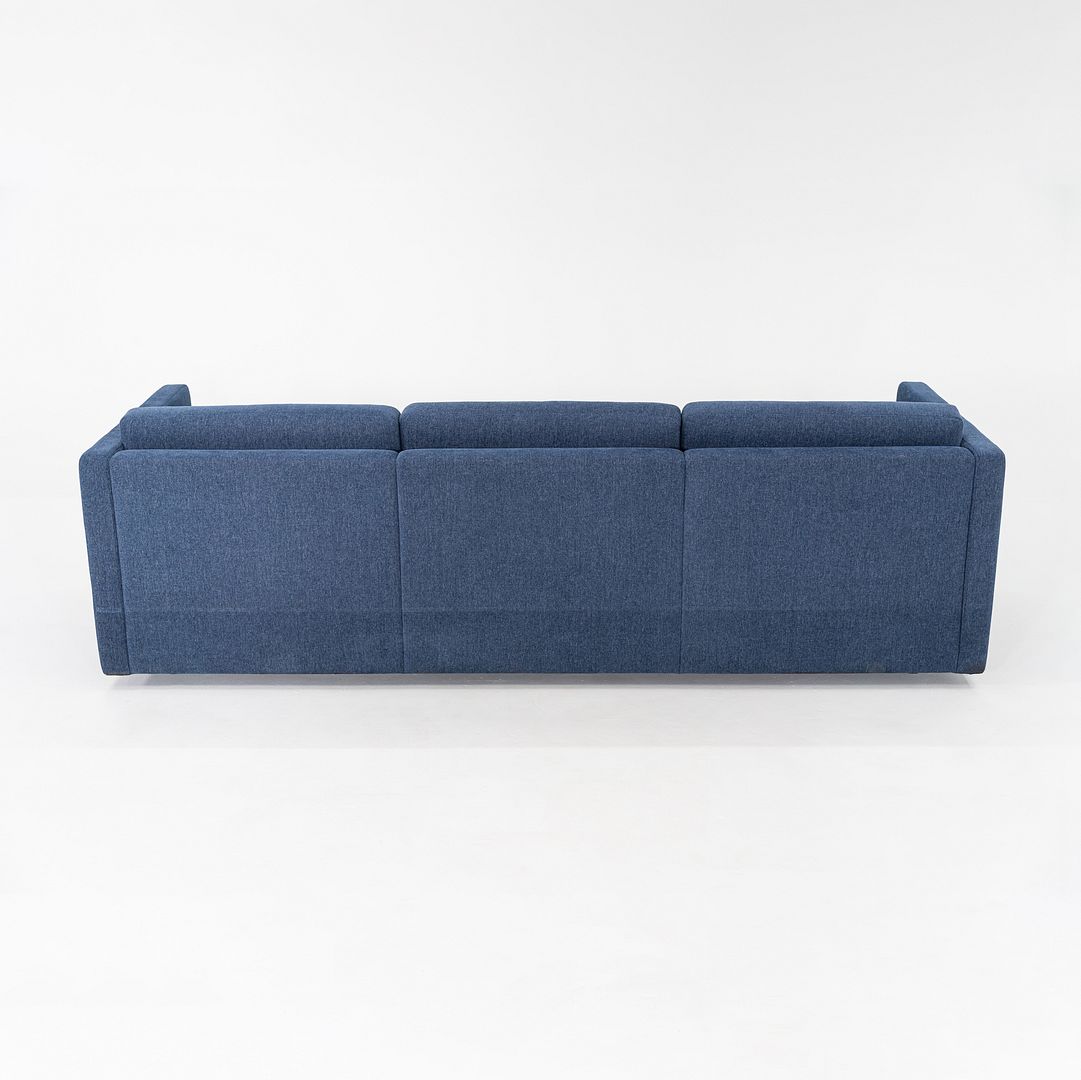 2018 Charles Pfister for Knoll Three Seat Tuxedo Sofa w/ Blue Fabric Upholstery