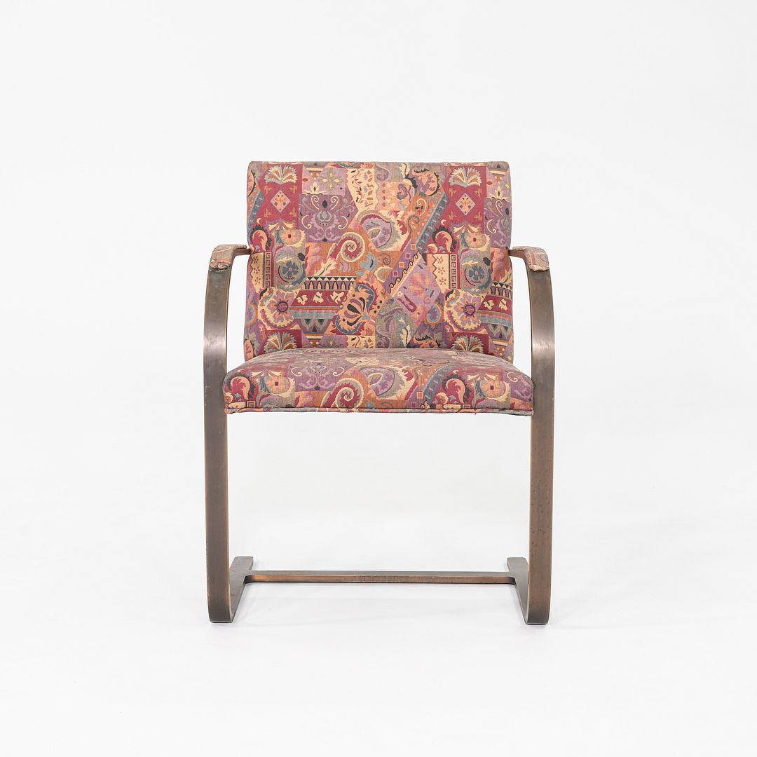 1971 Pair of Mies van der Rohe for Knoll Flat Bar Brno Chairs with Bronze Finish