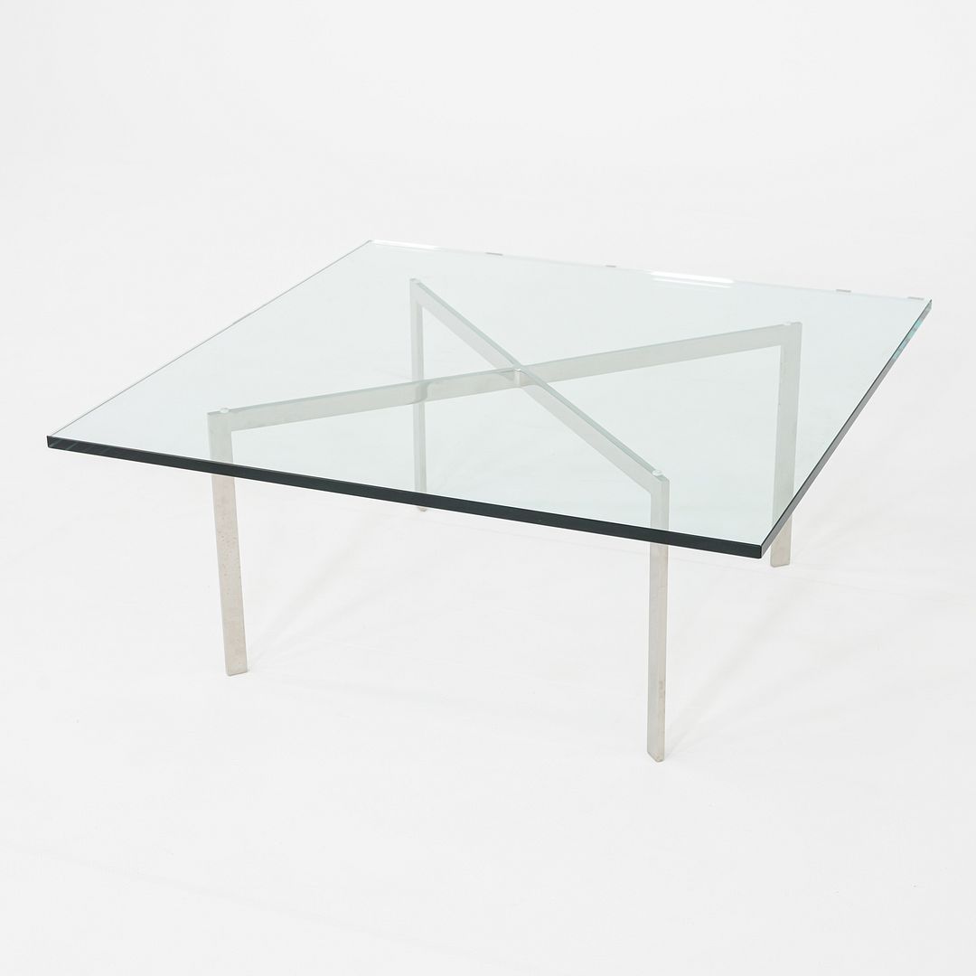 2000s Mies van der Rohe for Knoll Barcelona Glass Coffee Table 40 inch 2x Avail