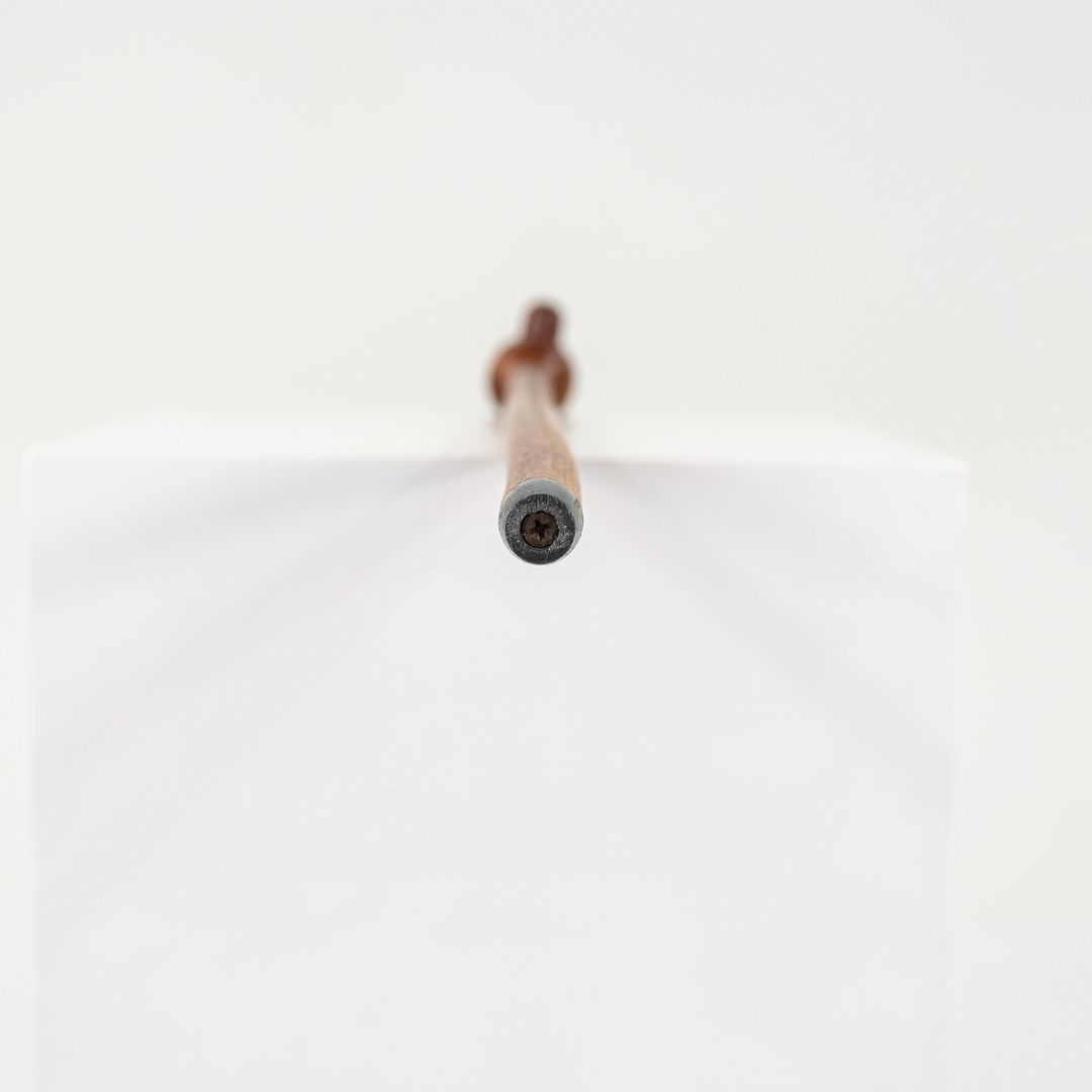 1970s Scandinavian or Danish Custom Teak Cane or Walking Stick w/ Metal 35.5"