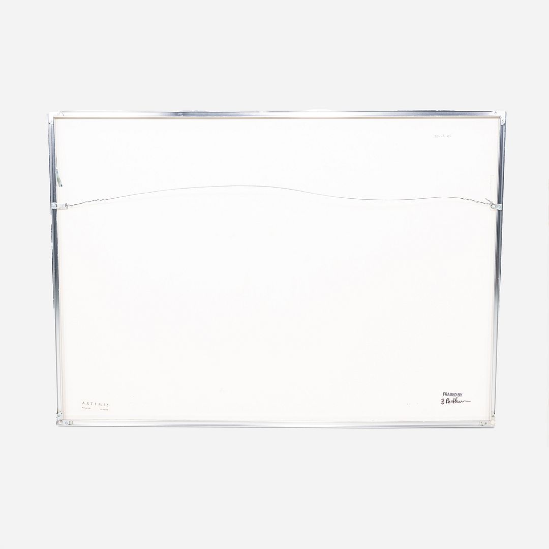 1958 Ben Shahn "Lute and Molecule No. 2" Screenprint w/ Steel Frame 31 x 44 Inch