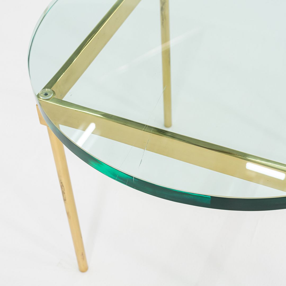 1970s Pair of Bronze and Glass Side Tables Attributed to Ward Bennett 24 inch