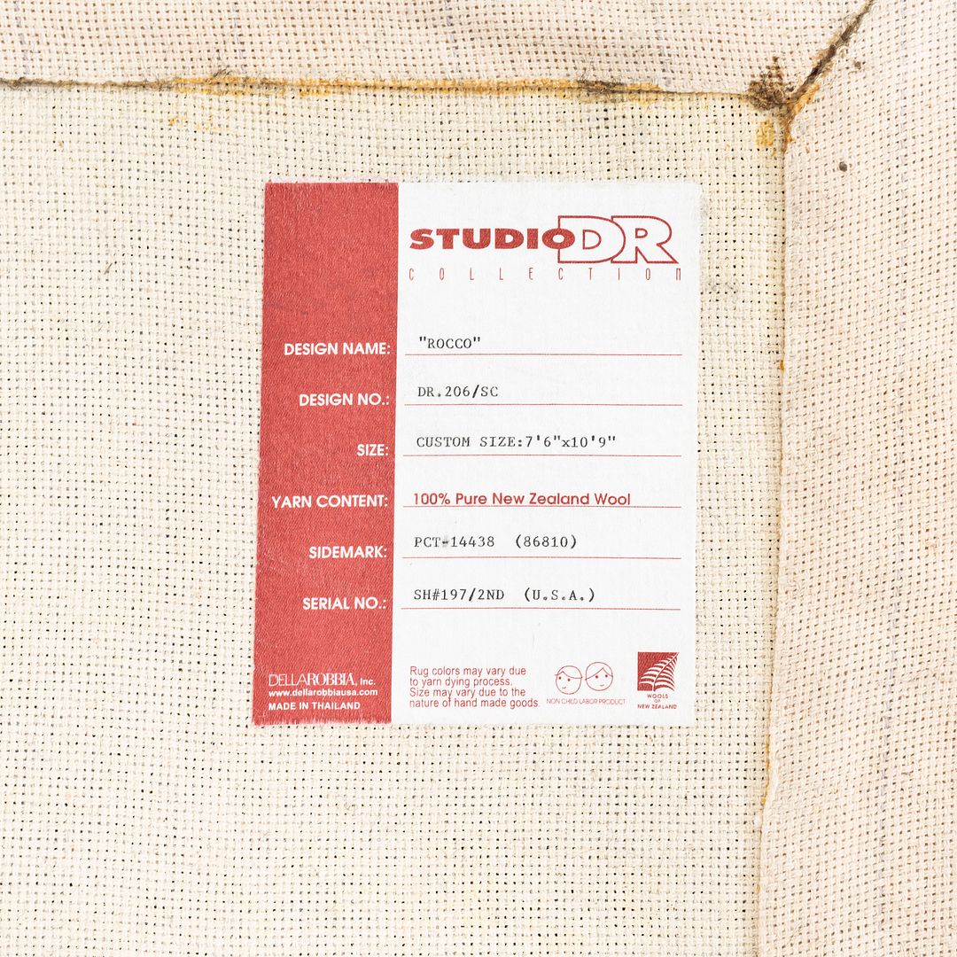 2000s DellaRobbia Studio DR Rocco Wool Area Rug New Zealand 7.5 x 10.5 feet