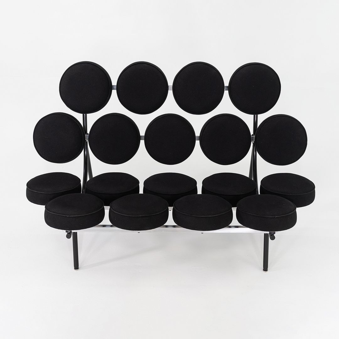 2001 George Nelson for Herman Miller Marshmallow Sofa in Black Upholstery Fabric
