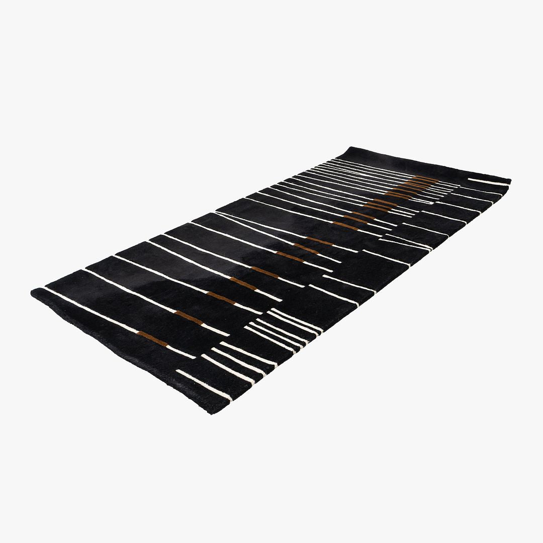 2000s Studio DR DellaRobbia Lanzo Rug 88x43" Hand Tufted in New Zealand Wool