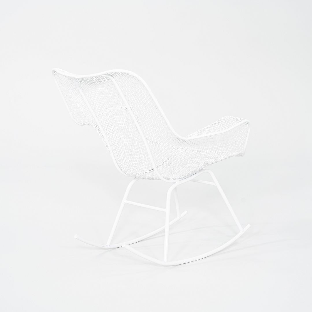 1950s Russell Woodard Sculptura Rocking Chair with White Wrought Iron Frame