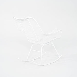 1950s Russell Woodard Sculptura Rocking Chair with White Wrought Iron Frame