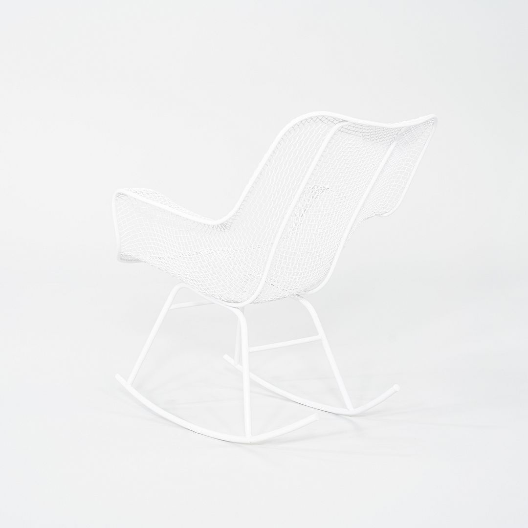 1950s Russell Woodard Sculptura Rocking Chair with White Wrought Iron Frame