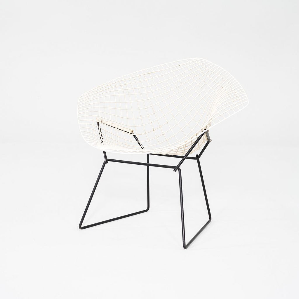 1960s Harry Bertoia Knoll Diamond Lounge Chair Black/White Powder Coated Steel