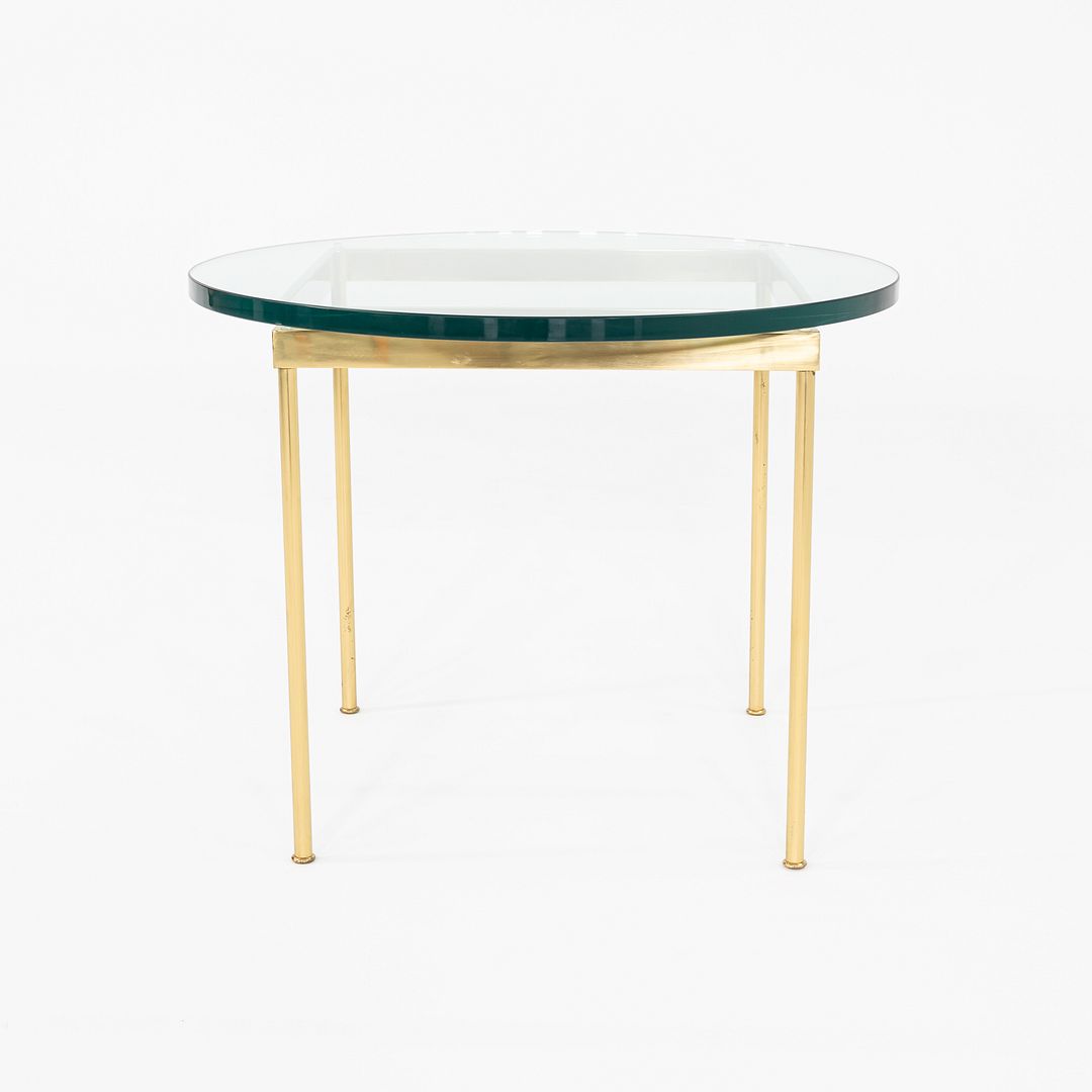 1970s Bronze and Glass Side Table Attributed to Ward Bennett 30 Inch Diameter