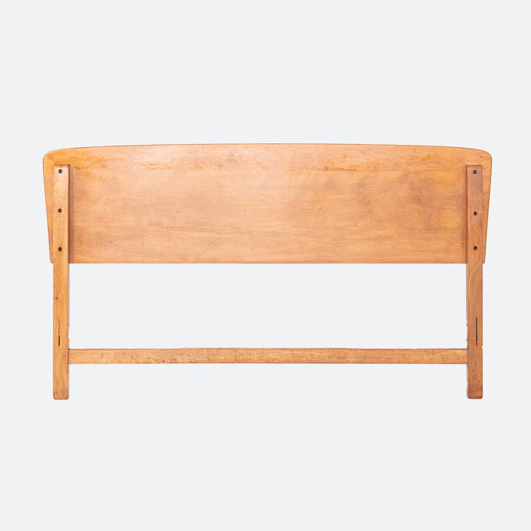 1950s Heywood Wakefield Headboard in Yellow Birch for Full Size Bed USA Made