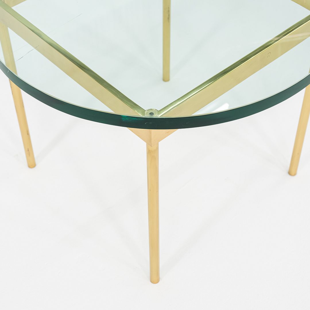 1970s Pair of Bronze and Glass Side Tables Attributed to Ward Bennett 24 inch