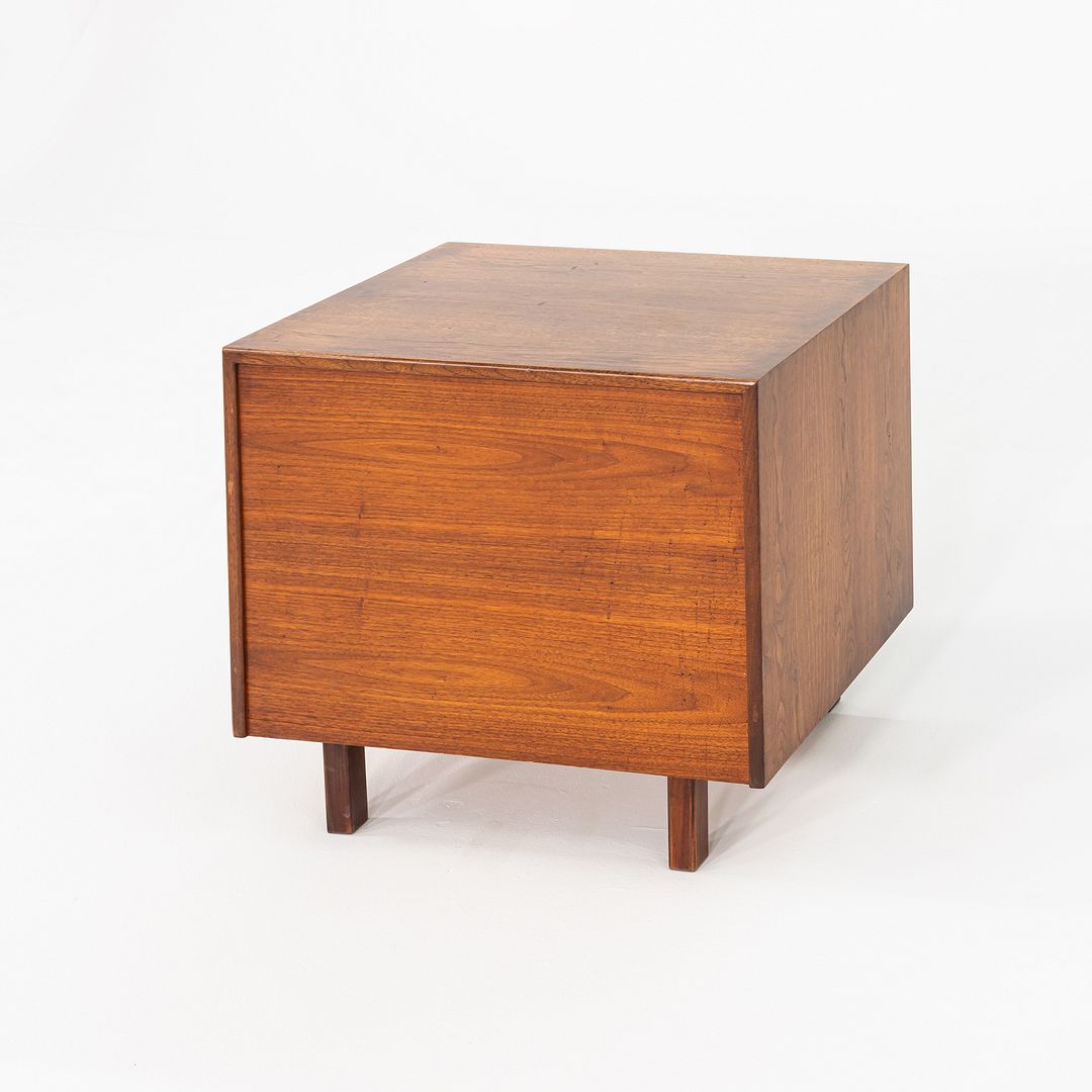 1970s Jens Risom Design 27 inch Cabinet / Nightstand in Walnut w/ One Drawer