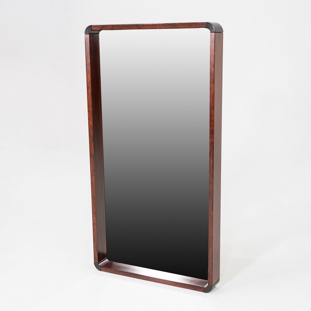 SOLD 1970s Danish Modern Rosewood Mirror with Rounded Edges 27.5 x 51 x 4 inches
