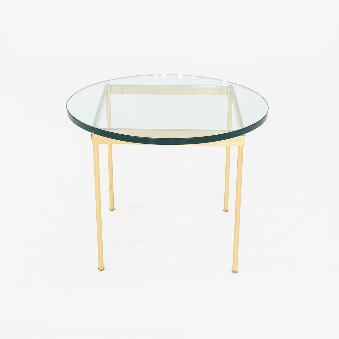 1970s Bronze and Glass Side Table Attributed to Ward Bennett 30 Inch Diameter