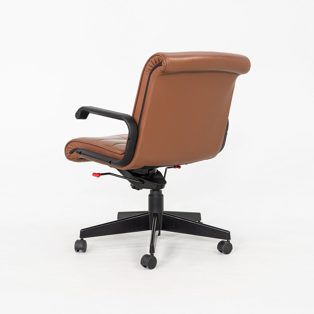 2005 Richard Sapper for Knoll Management Desk Chairs in Dark Cognac Leather 16x Available