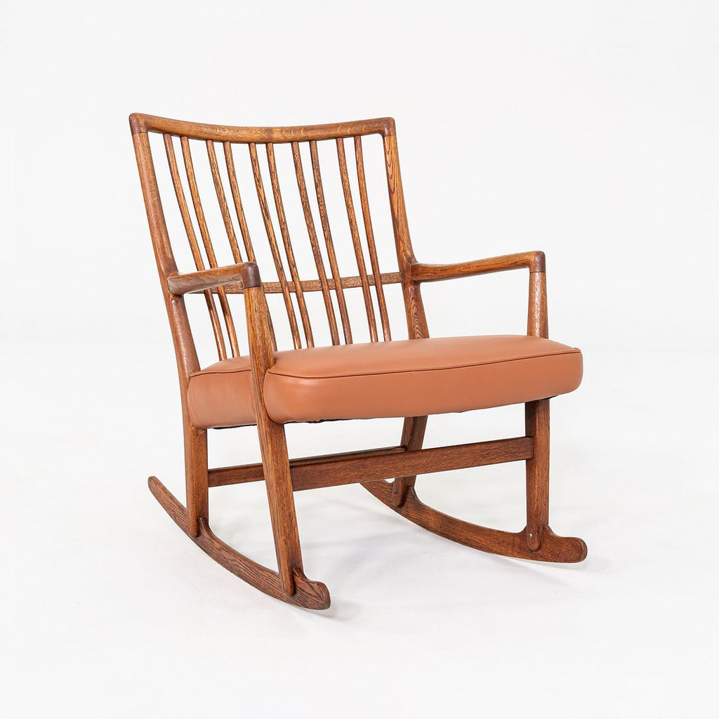 1950s Hans Wegner ML-33 Rocking Chair for Mikael Laursen, Crafted in Solid Oak