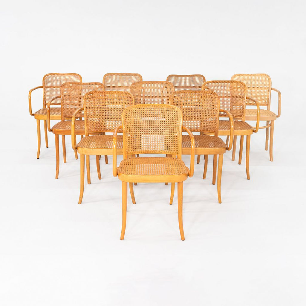SOLD 1980s Set of 10 Model 811 Prague Chairs by Josef Hoffman for Stendig / Thonet
