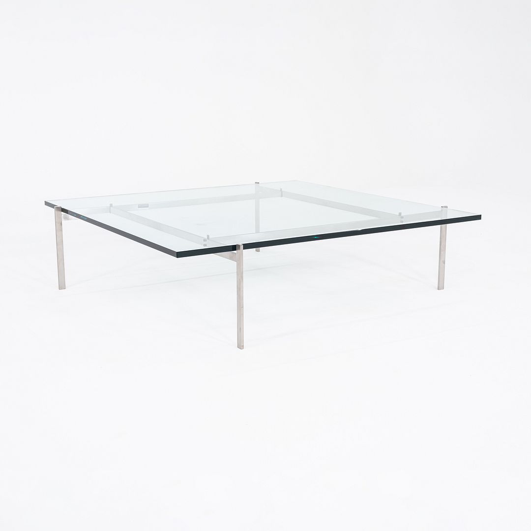 2023 Poul Kjaerholm for Fritz Hansen PK61A Glass & Stainless Coffee Table
