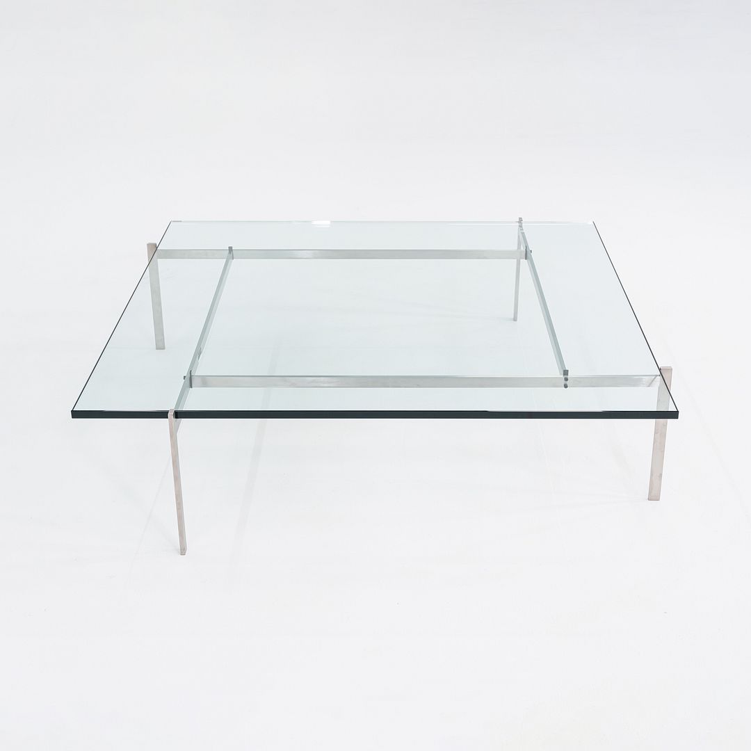 2023 Poul Kjaerholm for Fritz Hansen PK61A Glass & Stainless Coffee Table