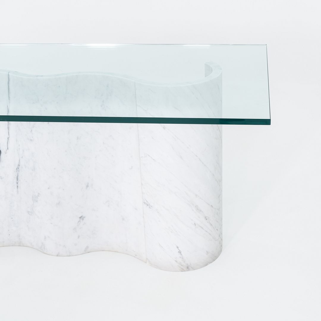 1992 Massimo and Lella Vignelli for Casigliani White Marble Dining Table 33"x91"
