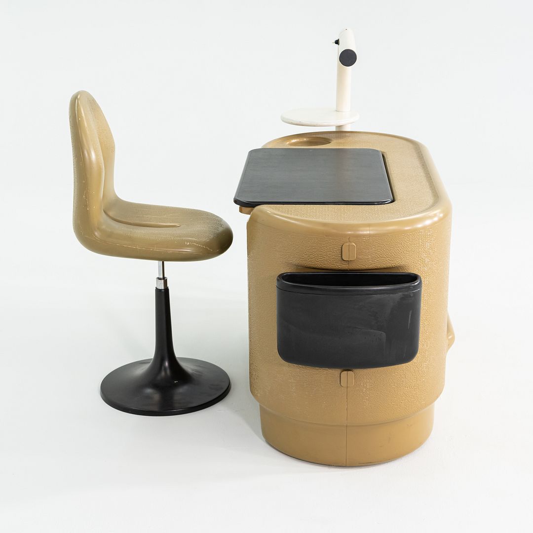 1970s Ernest H. Igl for Bayer AG 'Hadi' Space Age Writing Desk and Side Chair