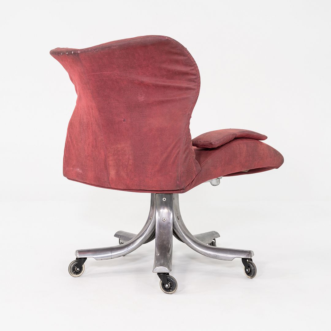1970s Giovanni Offredi for Saporiti Italia Vela Swivel Desk Chair in Leather