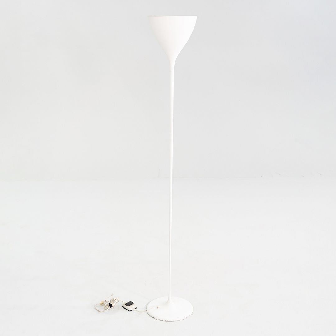 1960s Max Bill Torchiere Floor Lamp in White for B.A.G. Turgi of Switzerland