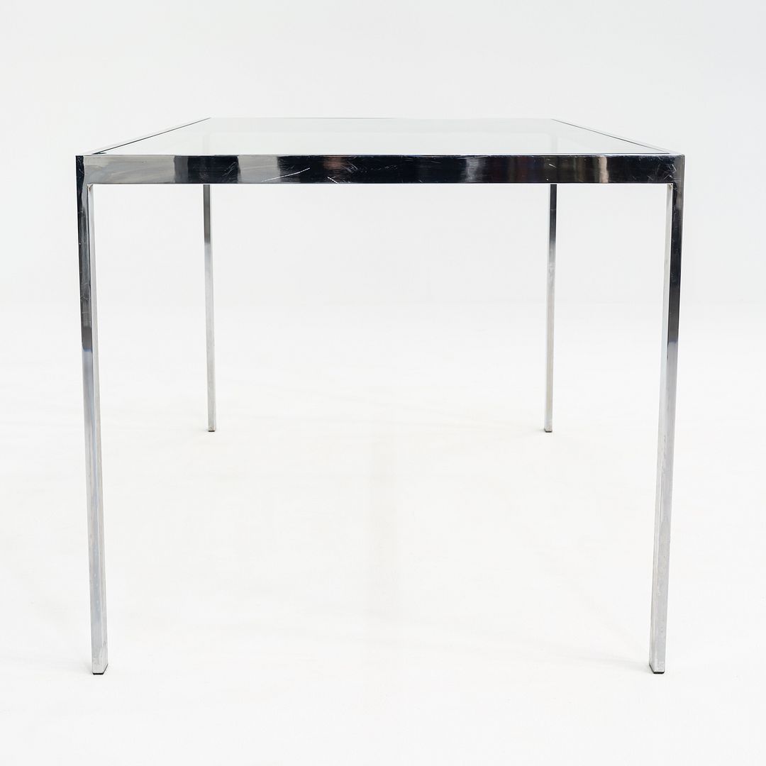 1970s Steel and Glass Dining Table Attributed to Jacob Epstein for Cumberland