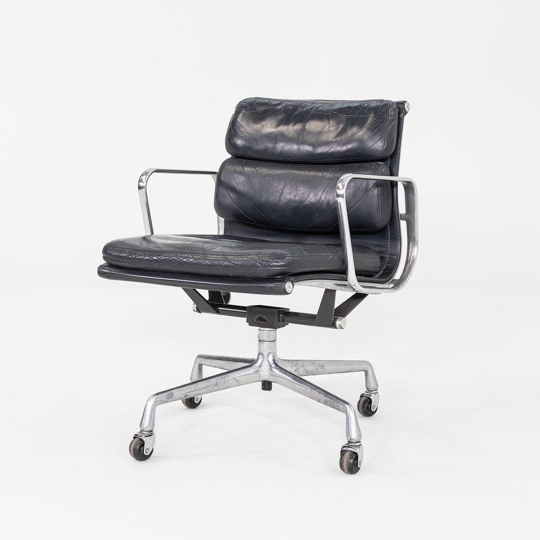 1989 Herman Miller Eames Soft Pad Management Desk Chair Black Leather 5x Avail