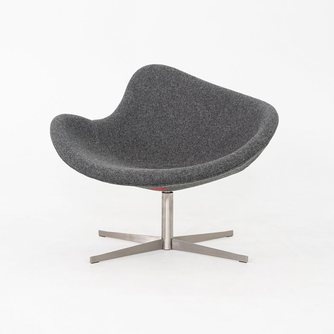 2020s Pair of Flemming Busk for Hightower K2 Swivel Lounge Chairs in Grey Fabric