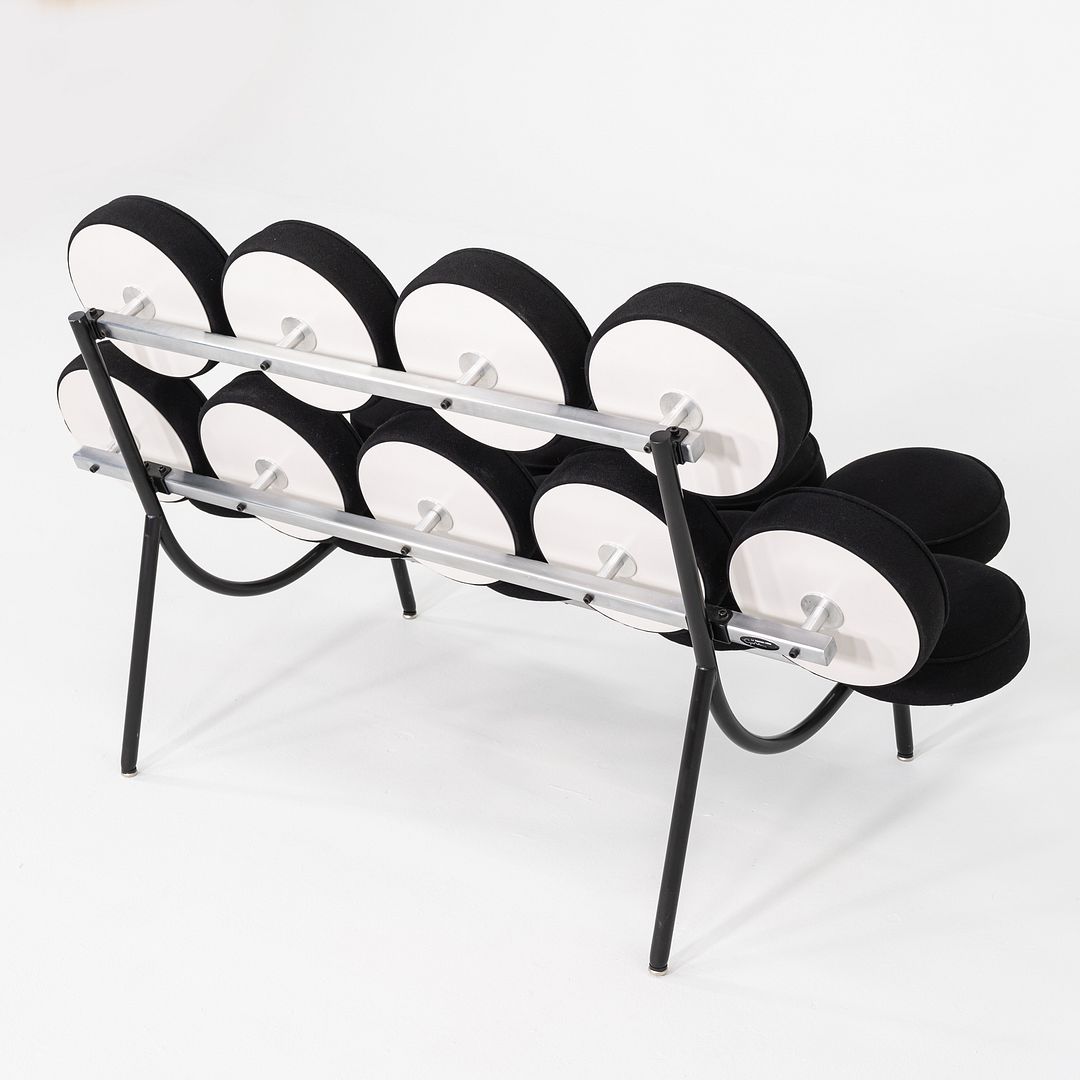 2001 George Nelson for Herman Miller Marshmallow Sofa in Black Upholstery Fabric