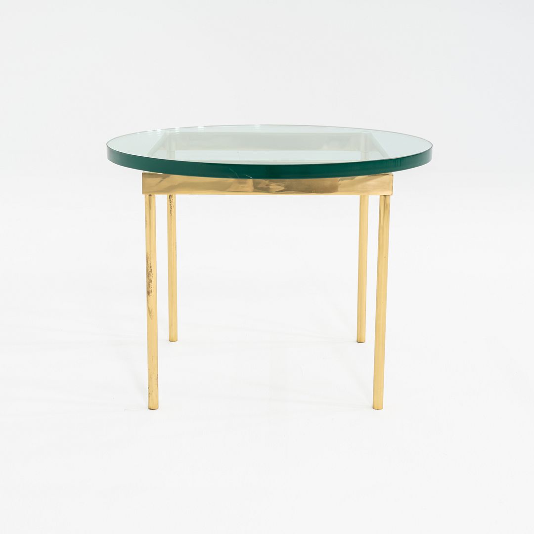 1970s Pair of Bronze and Glass Side Tables Attributed to Ward Bennett 24 inch