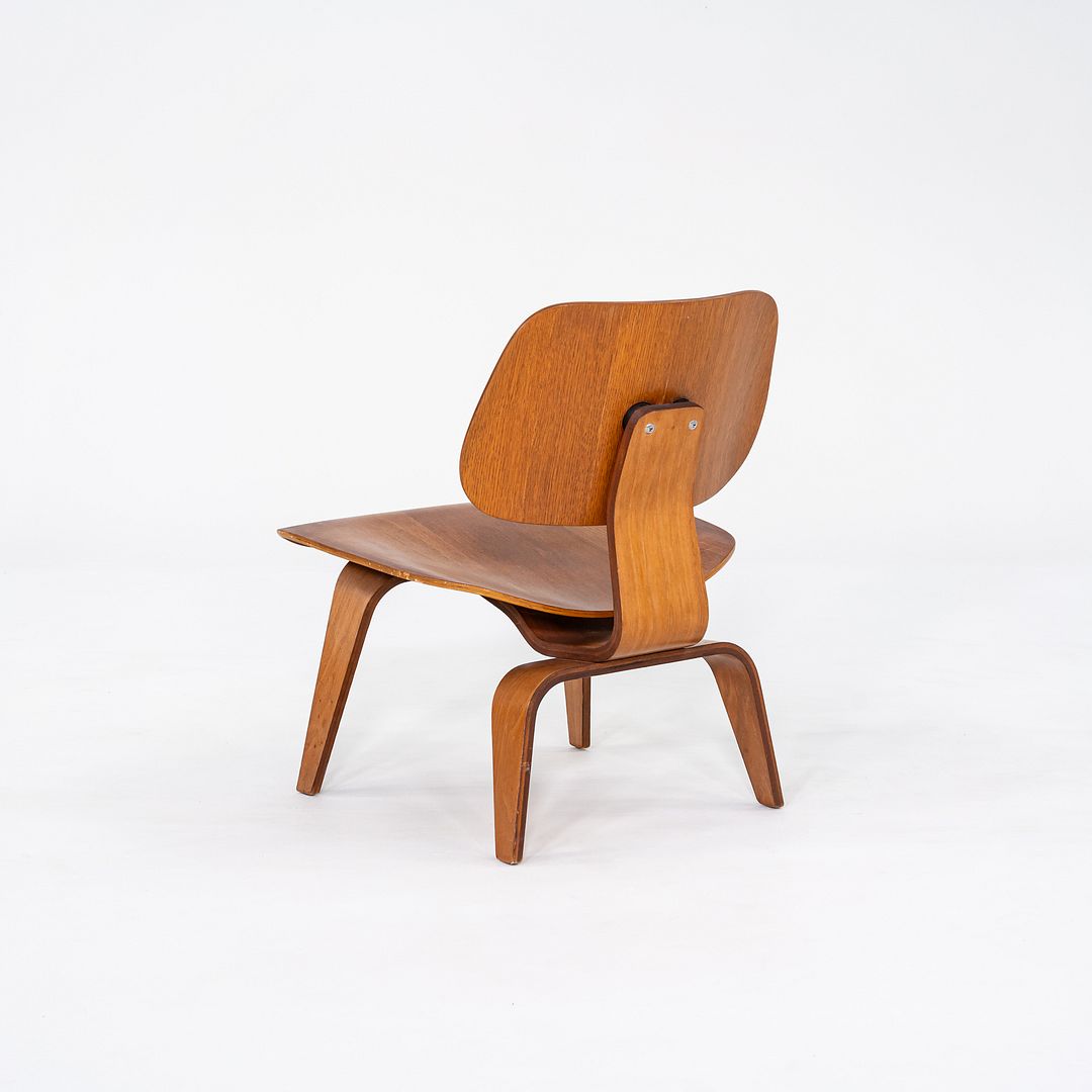 1950s Pair of Herman Miller Eames LCW Lounge Chairs in Calico Ash