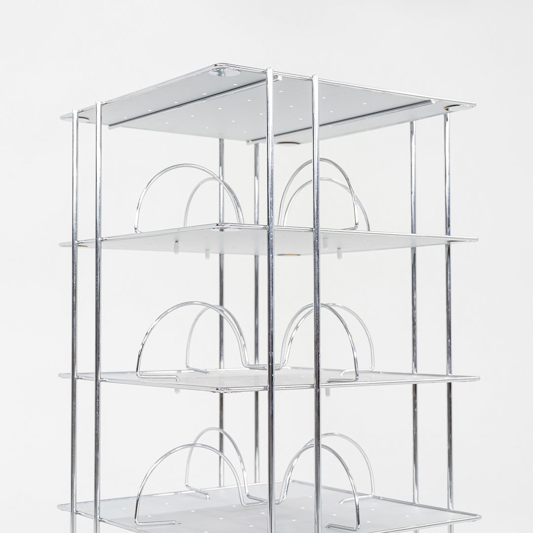 1970s Bruno Munari Vademecum Trolley for Robots Italy Chromed Steel and Resin