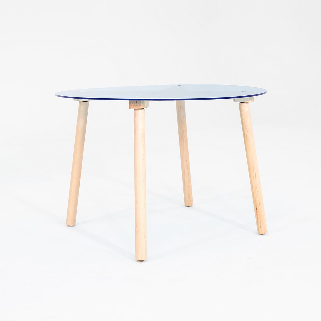 2020s Nico and Yeye Childrens Side Chairs & Dining Table in Blue Acrylic & Maple