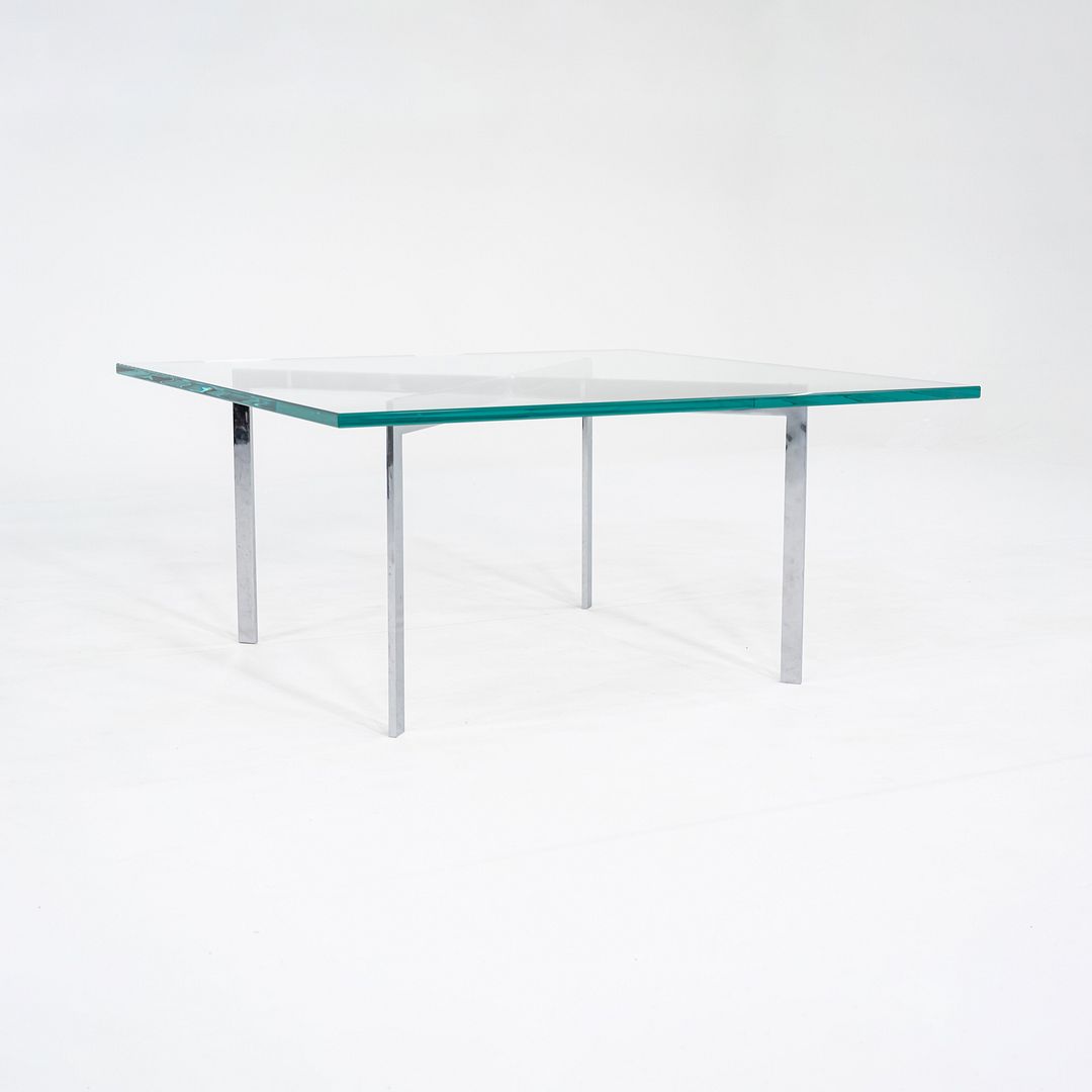 2000s Mies van der Rohe for Knoll Barcelona Coffee Table Chromed Steel and Glass