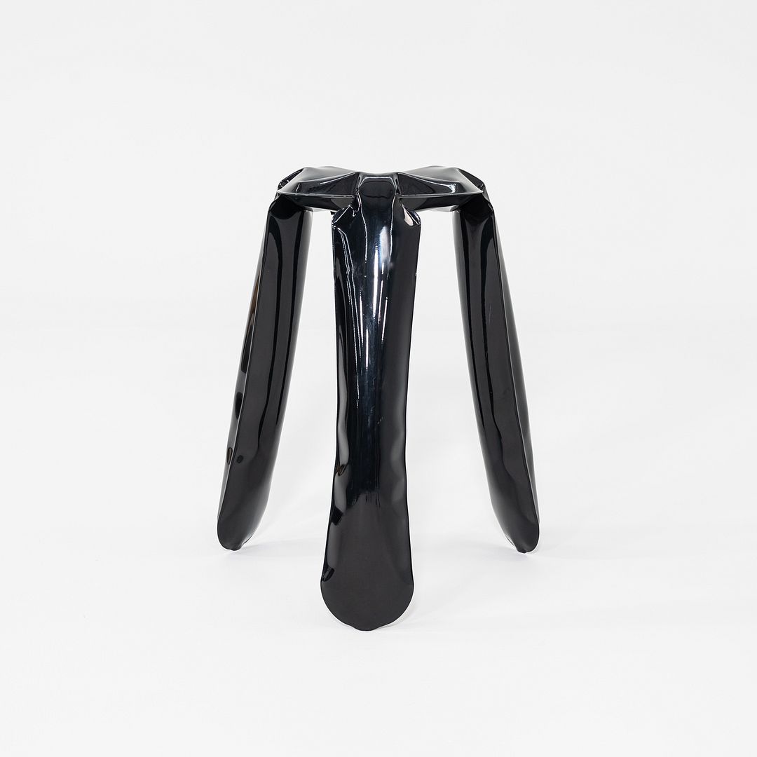 2020s Oskar Zieta for Zieta Plopp Counter Stool Steel w/ Black Finish 8x Avail