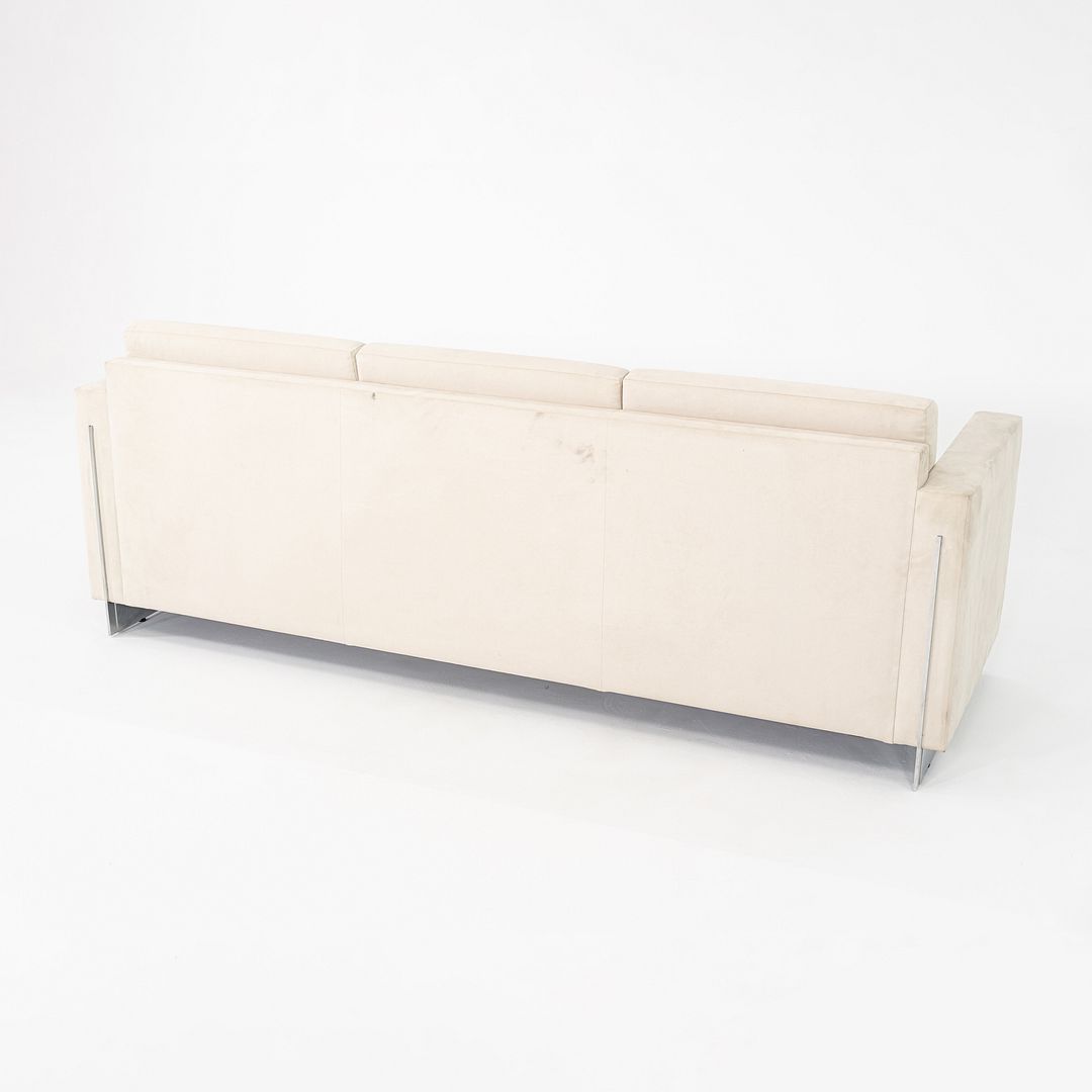 1990s John Nelson for Tuohy Furniture Three Seat Tuxedo Sofa 83" w/ White Fabric