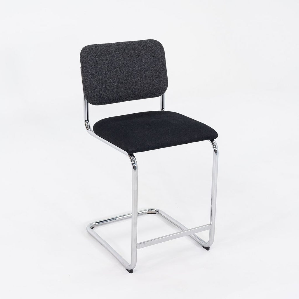 2019 Marcel Breuer for Knoll Cesca Counter Stool Model 51CM Gray & Black Fabric
