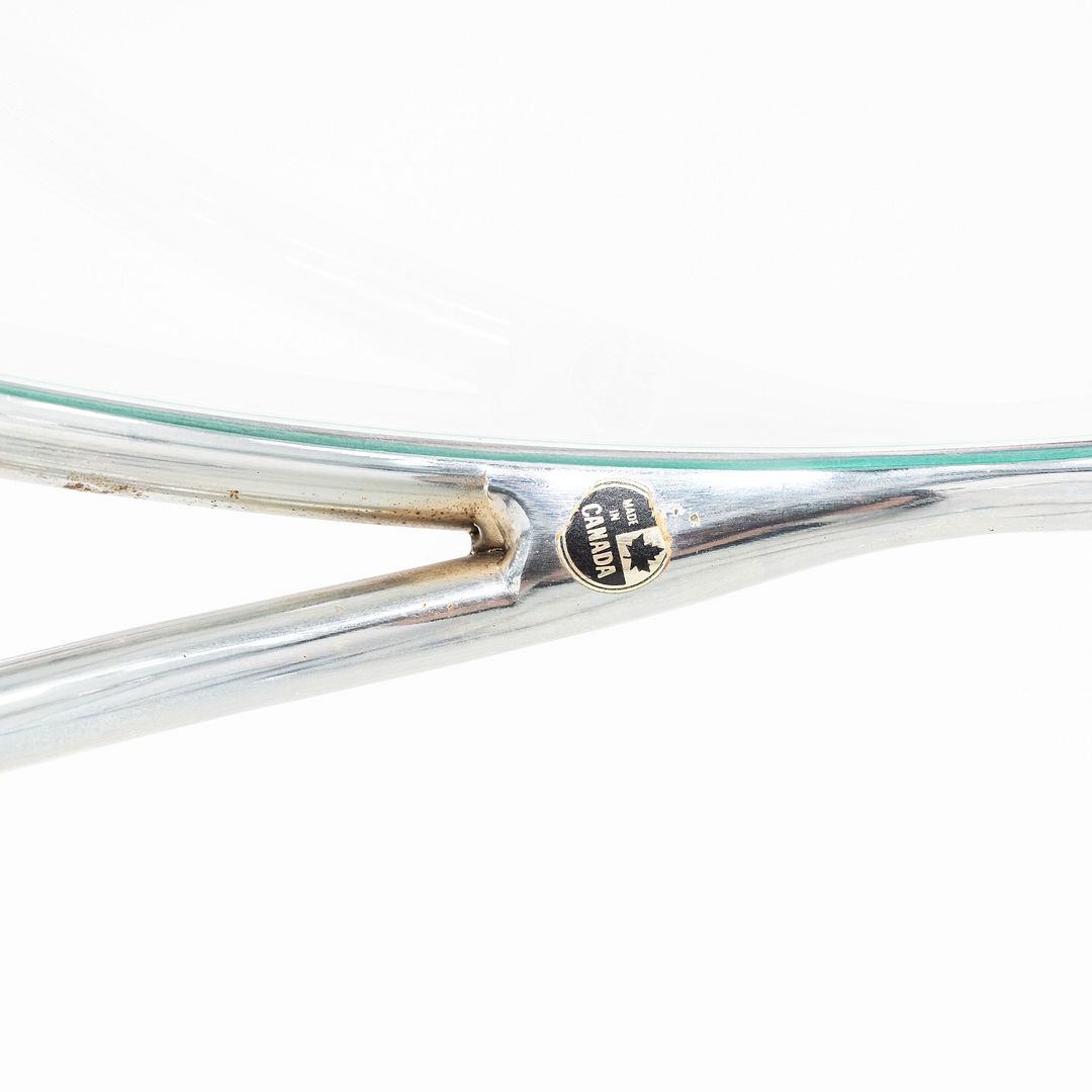 1970s Pair of Pace Collection Spring Side or End Tables in Chrome and Glass