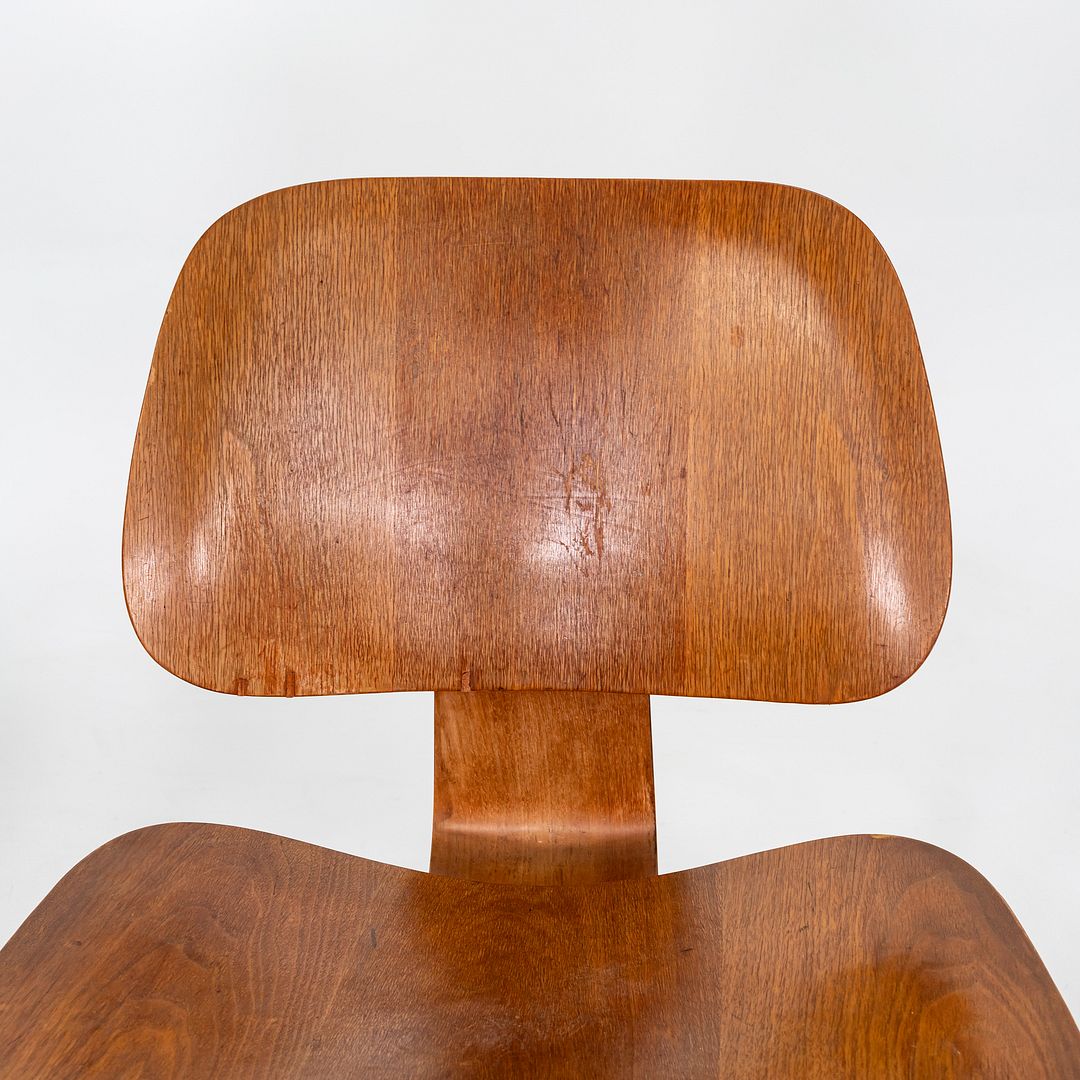 1950s Pair of Herman Miller Eames LCW Lounge Chairs in Calico Ash