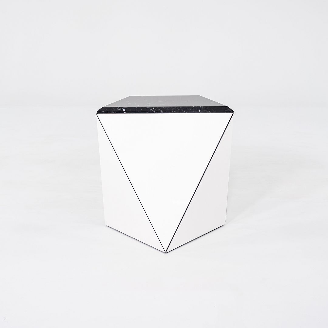 2021 David Adjaye for Knoll Washington Prism Side Table in White / Black Marble