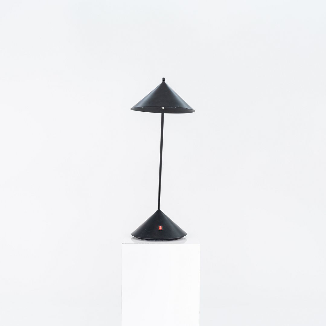 1980s Artemide Sidecar of Italy Memphis Table Lamp in Black Metal & Plastic