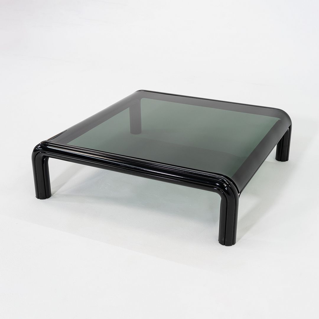 1970s Gae Aulenti for Knoll Orsay Coffee Table with Black Glass Top 44" inches