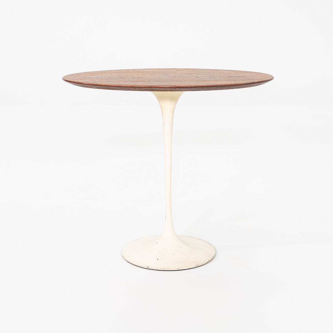 C. 1959 Eero Saarinen for Knoll Oval Tulip Pedestal Side Table w/ Walnut Top