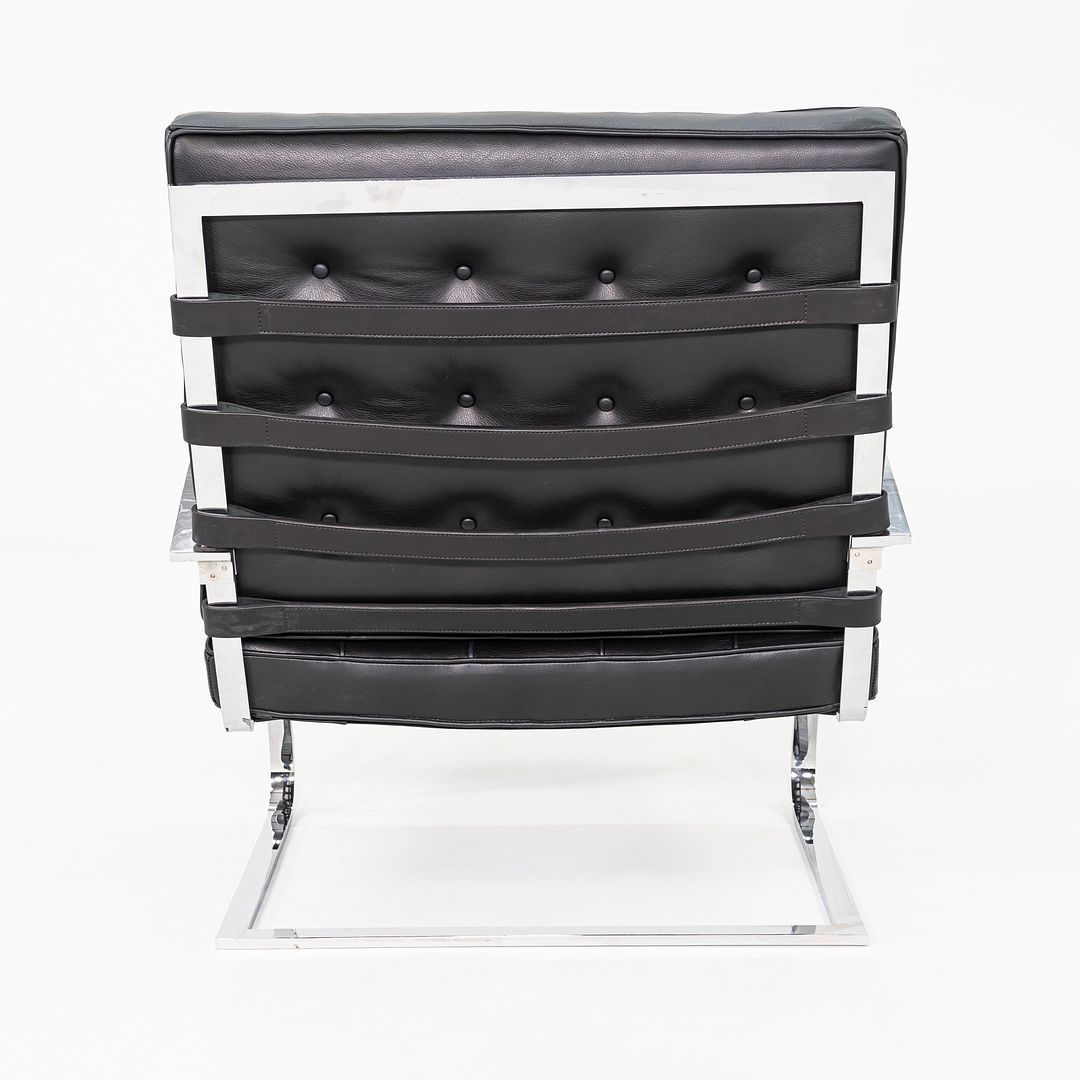 Mies van der Rohe for Knoll Tugendhat Armchair in New Black Leather & Stainless