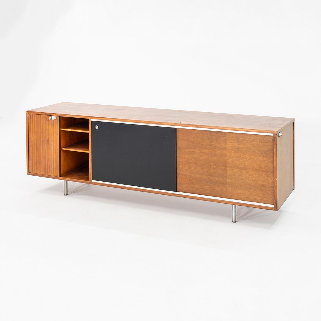 1950s George Nelson for Herman Miller Walnut and Steel Credenza 80x18 inches