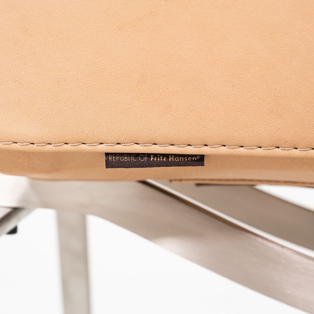 2020 Poul Kjaerholm for Fritz Hansen PK22 Lounge Chair Rustic Leather Upholstery